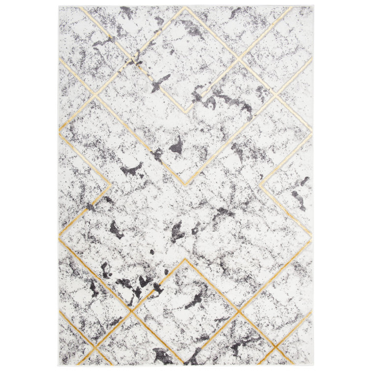 Fairmont Park Barnicle Flatweave Grey/White/Gold Rug Wayfair.co.uk